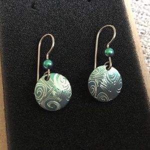 Earrings Titanium Hypoallergenic Green